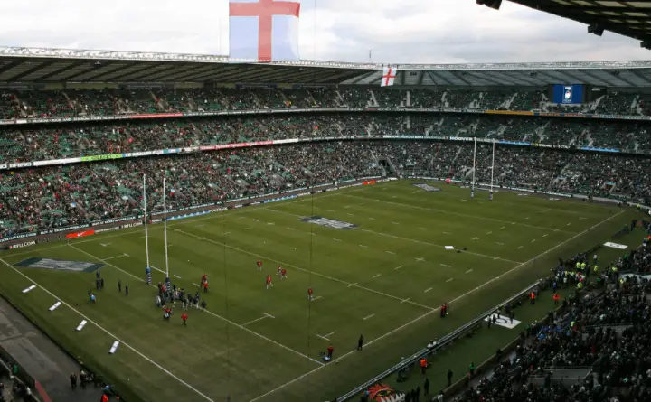 Rugby game played at Twickenham Stadium