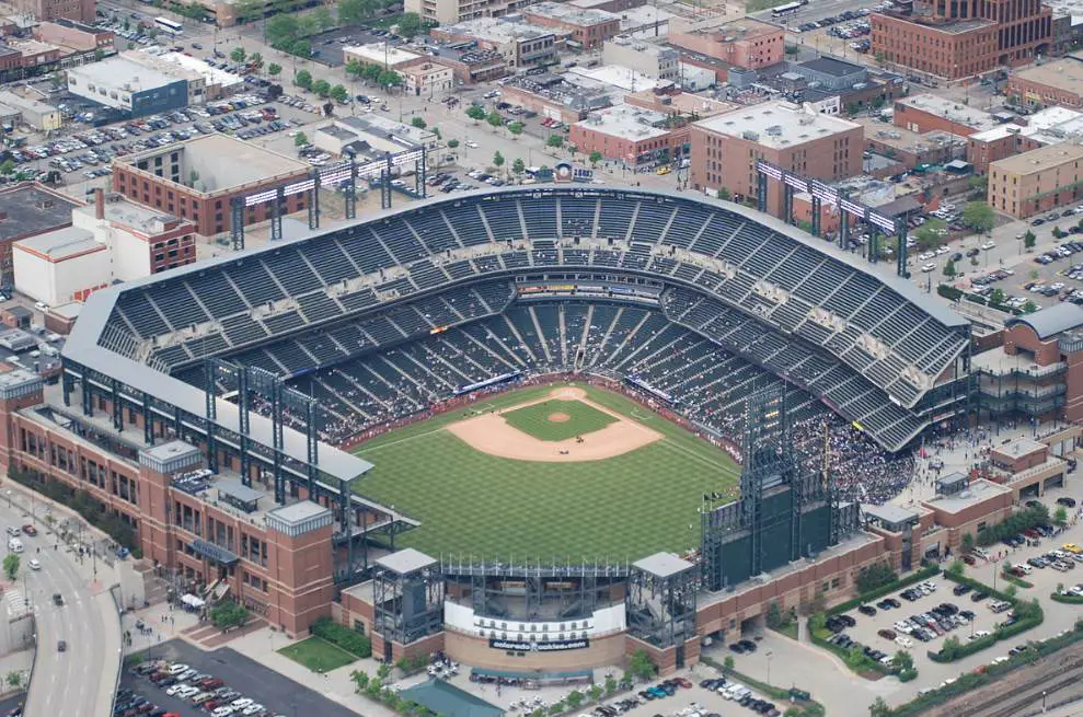 Coors Field aerial view